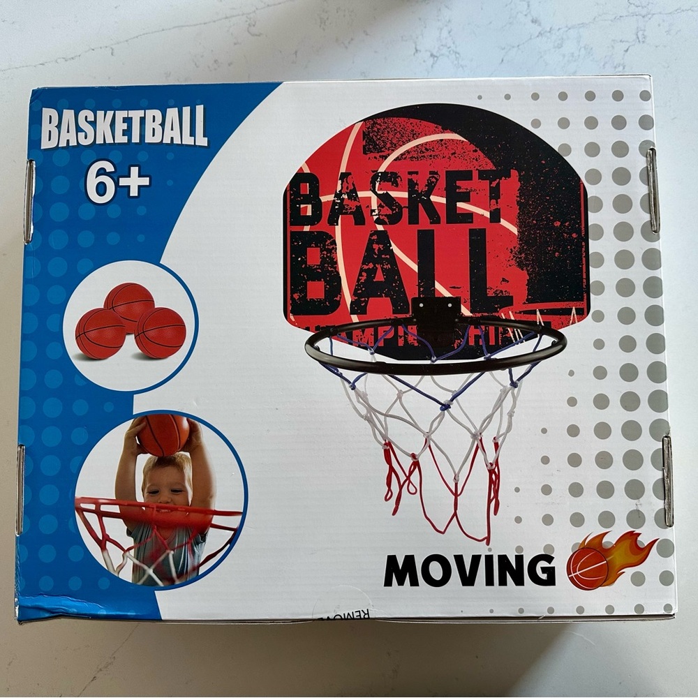 Moving Rechargeable Basketball Hoop - Fast & Slow Modes - 3 Balls - Air Pump NEW